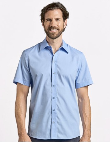 PRM-6300-Mens Poplin Shirt Short Sleeve